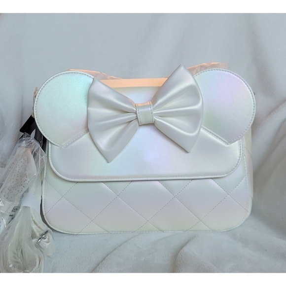 Loungefly Handbags - Loungefly Disney Minnie Iridescent quilted Wedding Crossbody Bag